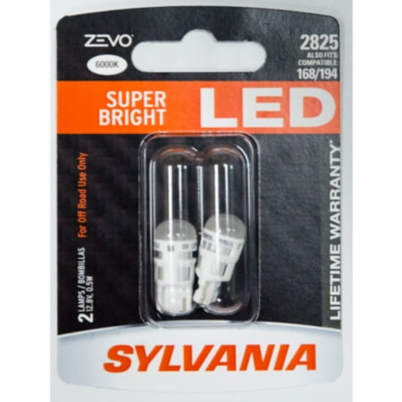 Sylvania ZEVO LED Light 2825 White 6000K Two Bulb License Plate Replace EO Fit